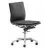 Zuo Modern Lider Plus Armless Office Chair in Black - Angled