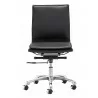 Zuo Modern Lider Plus Armless Office Chair in Black - Front - Zuo Modern Lider Plus Armless Office Chair in Black - Front