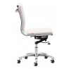 Zuo Modern Lider Plus Armless Office Chair in White - Side