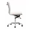 Zuo Modern Lider Plus Armless Office Chair in White - Side - Zuo Modern Lider Plus Armless Office Chair in White - Side