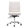 Zuo Modern Lider Plus Armless Office Chair in White - Front
