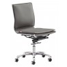 Zuo Modern Lider Plus Armless Office Chair in Gray - Angled