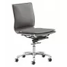 Zuo Modern Lider Plus Armless Office Chair in Gray - Angled - Zuo Modern Lider Plus Armless Office Chair in Gray - Angled