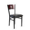 Darby Circle Wood Back Chair With Steel Frame And Sand Black Finish
