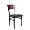 Darby Circle Wood Back Chair With Steel Frame And Sand Black Finish - Darby Circle Wood Back Chair With Steel Frame And Sand Black Finish