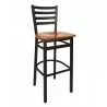 Lima Ladder Back Barstool With Steel Frame And Clear Coat Finish  - Lima Ladder Back Barstool With Steel Frame And Clear Coat Finish 