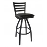 Lima Ladder Back Swivel Barstool With Steel Frame And Clear Coat Finish