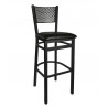 Polk Perforated Back Barstool With Steel Frame And Sand Black Finish