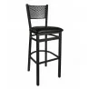 Polk Perforated Back Barstool With Steel Frame And Sand Black Finish - Polk Perforated Back Barstool With Steel Frame And Sand Black Finish