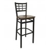 Marietta Window Pane Barstool With Steel Frame And Sand Black Finish - No Cushion