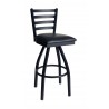 Marietta Window Pane Swivel Barstool With Steel Frame And Sand Black Finish