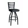 Marietta Window Pane Swivel Barstool With Steel Frame And Sand Black Finish - Marietta Window Pane Swivel Barstool With Steel Frame And Sand Black Finish
