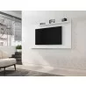 Manhattan Comfort Liberty Mid-Century Modern 62.99 TV Panel with Overhead Décor Shelf in White - Manhattan Comfort Liberty Mid-Century Modern 62.99 TV Panel with Overhead Décor Shelf in White