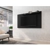 Manhattan Comfort Liberty Mid-Century Modern 62.99 TV Panel with Overhead Décor Shelf in Black