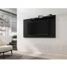 Manhattan Comfort Liberty Mid-Century Modern 62.99 TV Panel with Overhead Décor Shelf in Black - Manhattan Comfort Liberty Mid-Century Modern 62.99 TV Panel with Overhead Décor Shelf in Black