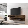 Manhattan Comfort Astor 70.86 Modern Floating Entertainment Center 1.0 with Media Shelves in Rustic Brown
