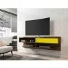 Manhattan Comfort Astor 70.86 Modern Floating Entertainment Center 1.0 with Media Shelves in Rustic Brown and Yellow - Manhattan Comfort Astor 70.86 Modern Floating Entertainment Center 1.0 with Media Shelves in Rustic Brown and Yellow