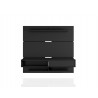 Manhattan Comfort Astor 70.86 Modern Floating Entertainment Center 2.0 with Media and Décor Shelves in Black Front