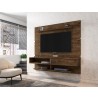 Manhattan Comfort Astor 70.86 Modern Floating Entertainment Center 2.0 with Media and Décor Shelves in Rustic Brown