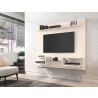 Manhattan Comfort Plaza 64.25 Modern Floating Wall Entertainment Center with Display Shelves in Off White