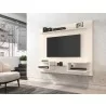 Manhattan Comfort Plaza 64.25 Modern Floating Wall Entertainment Center with Display Shelves in Off White - Manhattan Comfort Plaza 64.25 Modern Floating Wall Entertainment Center with Display Shelves in Off White