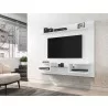 Manhattan Comfort Plaza 64.25 Modern Floating Wall Entertainment Center with Display Shelves in White - Manhattan Comfort Plaza 64.25 Modern Floating Wall Entertainment Center with Display Shelves in White