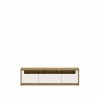 Manhattan Comfort Munoz 72.83" TV Stand with 3 Compartments and Media Shelves in Off White Gloss Front