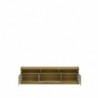 Manhattan Comfort Munoz 72.83" TV Stand with 3 Compartments and Media Shelves in Grey Gloss Open