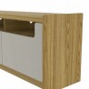 Manhattan Comfort Munoz 72.83" TV Stand with 3 Compartments and Media Shelves in Grey Gloss Side