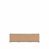 Manhattan Comfort Munoz 72.83" TV Stand with 3 Compartments and Media Shelves in Grey Gloss Back