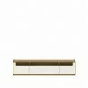 Manhattan Comfort Munoz 87.12" TV Stand with 3 Compartments and Media Shelves in Off White Gloss Front - Manhattan Comfort Munoz 87.12" TV Stand with 3 Compartments and Media Shelves in Off White Gloss Front