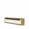 Manhattan Comfort Munoz 87.12" TV Stand with 3 Compartments and Media Shelves in Off White Gloss