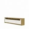 Manhattan Comfort Munoz 87.12" TV Stand with 3 Compartments and Media Shelves in Off White Gloss - Manhattan Comfort Munoz 87.12" TV Stand with 3 Compartments and Media Shelves in Off White Gloss