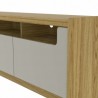 Manhattan Comfort Munoz 87.12" TV Stand with 3 Compartments and Media Shelves in Grey Gloss Close View