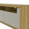 Manhattan Comfort Munoz 87.12" TV Stand with 3 Compartments and Media Shelves in Grey Gloss Close View - Manhattan Comfort Munoz 87.12" TV Stand with 3 Compartments and Media Shelves in Grey Gloss Close View