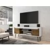 Manhattan Comfort Bradley 62.99 TV Stand White and Rustic Brown with 2 Media Shelves and 2 Storage Shelves in White and Rustic Brown with Solid Wood Legs - Manhattan Comfort Bradley 62.99 TV Stand White and Rustic Brown with 2 Media Shelves and 2 Storage Shelves in White and Rustic Brown with Solid Wood Legs