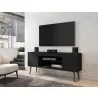 Manhattan Comfort Bradley 62.99 TV Stand Black with 2 Media Shelves and 2 Storage Shelves in Black with Solid Wood Legs - Manhattan Comfort Bradley 62.99 TV Stand Black with 2 Media Shelves and 2 Storage Shelves in Black with Solid Wood Legs