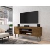 Manhattan Comfort Bradley 62.99 TV Stand Rustic Brown with 2 Media Shelves and 2 Storage Shelves in Rustic Brown with Solid Wood Legs