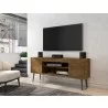 Manhattan Comfort Bradley 62.99 TV Stand Rustic Brown with 2 Media Shelves and 2 Storage Shelves in Rustic Brown with Solid Wood Legs - Manhattan Comfort Bradley 62.99 TV Stand Rustic Brown with 2 Media Shelves and 2 Storage Shelves in Rustic Brown with Solid Wood Legs