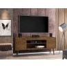 Manhattan Comfort Bradley 62.99 TV Stand Rustic Brown with 2 Media Shelves and 2 Storage Shelves in Rustic Brown with Solid Wood Legs Front