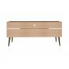 Manhattan Comfort Bradley 62.99 TV Stand Rustic Brown with 2 Media Shelves and 2 Storage Shelves in Rustic Brown with Solid Wood Legs Back