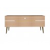 Manhattan Comfort Bradley 62.99 TV Stand Rustic Brown and Yellow with 2 Media Shelves and 2 Storage Shelves in Rustic Brown and Yellow with Solid Wood Legs Back