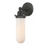 Oiled Rubbed Bronze - Matte White Cased Glass