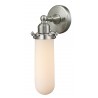 Satin Brushed Nickel - Matte White Cased Glass