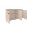Manhattan Comfort Bradley 53.54 Buffet Stand with 4 Shelves in Off White Open