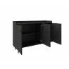Manhattan Comfort Bradley 53.54 Buffet Stand with 4 Shelves in Black Open - Manhattan Comfort Bradley 53.54 Buffet Stand with 4 Shelves in Black Open
