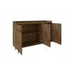 Manhattan Comfort Bradley 53.54 Buffet Stand with 4 Shelves in Rustic Brown Open