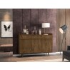 Manhattan Comfort Bradley 53.54 Buffet Stand with 4 Shelves in Rustic Brown