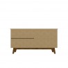 Manhattan Comfort Yonkers 62.99 Sideboard with Solid Wood Legs and 2 Cabinets in Off White and Cinnamon Back