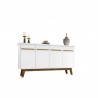 Manhattan Comfort Yonkers 62.99 Sideboard with Solid Wood Legs and 2 Cabinets in White Front